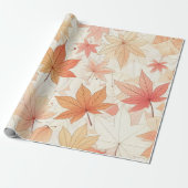 herfstpapier voor het inpakken van esdoornblad cadeaupapier (Uitgerold)