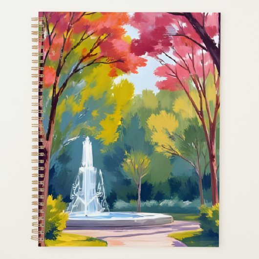 Herfstpark herfstloof aquarel planner (Voorkant)