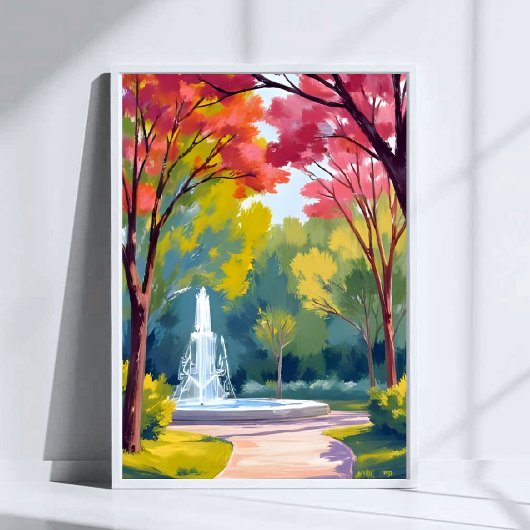 Herfstpark herfstloof aquarel poster
