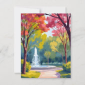 Herfstpark herfstloof aquarelkaart (Voorkant)