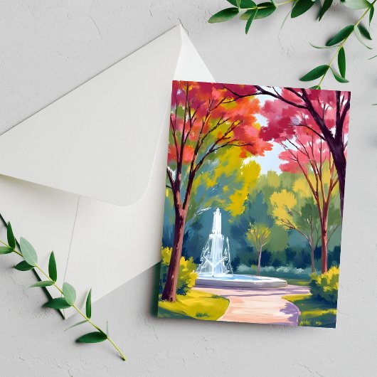 Herfstpark herfstloof aquarelkaart