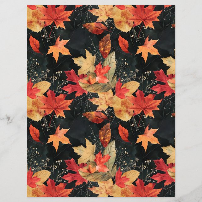 Herfstpatroon Bladeren en Pompoenen (Voorkant)