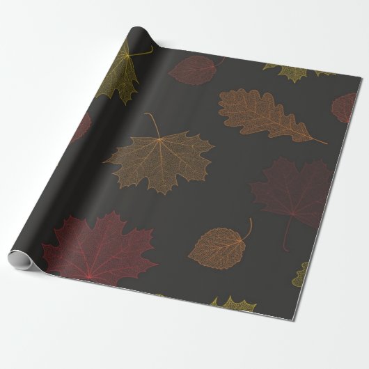 Herfstpatroon Cadeaupapier (Uitgerold)