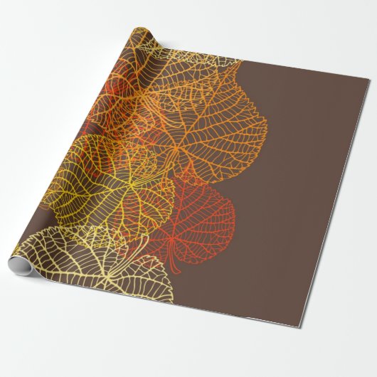 Herfstpatroon Cadeaupapier (Uitgerold)