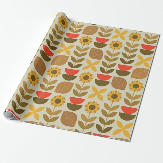 Herfstpatroon Cadeaupapier (Uitgerold)