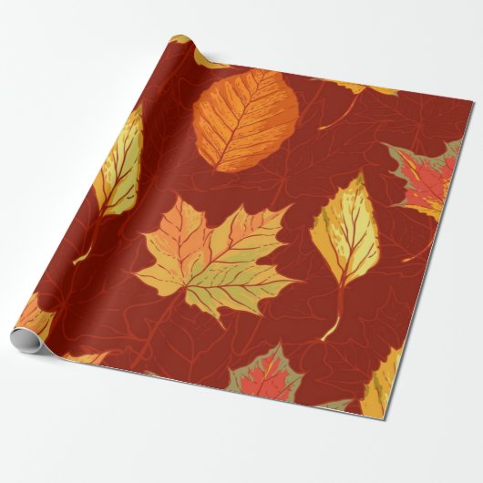 Herfstpatroon Cadeaupapier (Uitgerold)