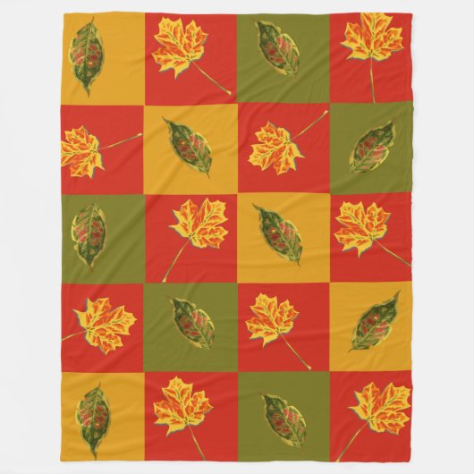 Herfstpatroon fleece deken (Voorkant)