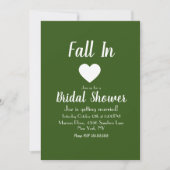 Herfstpatroon Liefde Groene Bruiloftsdouche Kaart (Voorkant)