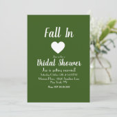 Herfstpatroon Liefde Groene Bruiloftsdouche Kaart (Staand voorkant)