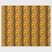 Herfstpatroon met eikels, witte bloemen cadeaupapier (Vlak)