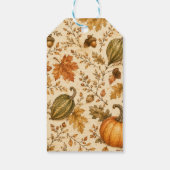 Herfstpatroon met pompoen en kalebassen cadeaulabel (Achterkant)