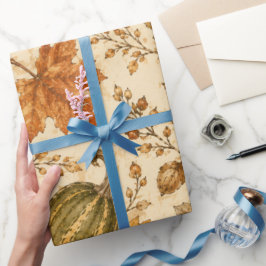 Herfstpatroon met pompoen en kalebassen cadeaupapier