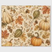 Herfstpatroon met pompoen en kalebassen cadeaupapier (Vlak)