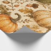 Herfstpatroon met pompoen en kalebassen cadeaupapier (Hoek)