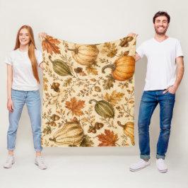 Herfstpatroon met pompoen en kalebassen fleece deken