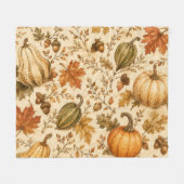 Herfstpatroon met pompoen en kalebassen fleece deken (Voorkant (Horizontaal))