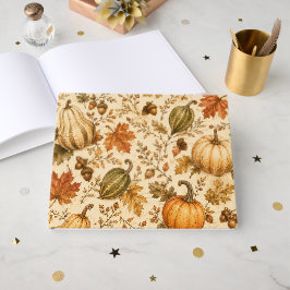 Herfstpatroon met pompoen en kalebassen gastenboek
