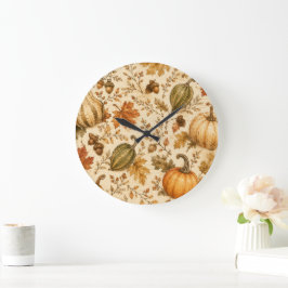 Herfstpatroon met pompoen en kalebassen grote klok