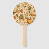 Herfstpatroon met pompoen en kalebassen handwaaier (Achterkant)
