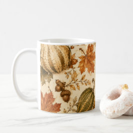 Herfstpatroon met pompoen en kalebassen koffiemok