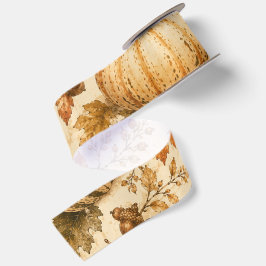 Herfstpatroon met pompoen en kalebassen satijnen lint
