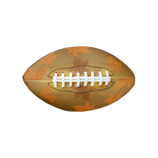 Herfstpatroon met vallende esdoornbladeren en boke american football (Voorkant)