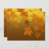 Herfstpatroon met vallende esdoornbladeren en boke briefkaart (Voorkant / Achterkant)