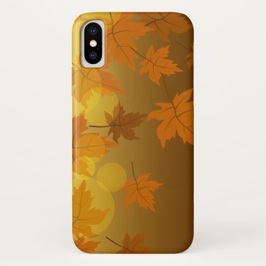 Herfstpatroon met vallende esdoornbladeren en boke Case-Mate iPhone case (Achterkant)