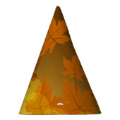 Herfstpatroon met vallende esdoornbladeren en boke feesthoedjes (Rechts)