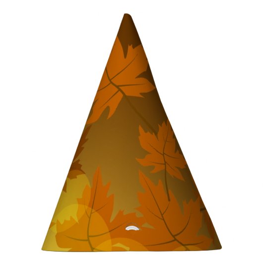 Herfstpatroon met vallende esdoornbladeren en boke feesthoedjes (Rechts)