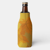 Herfstpatroon met vallende esdoornbladeren en boke flesjeskoeler (Fles Voorkant)