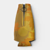 Herfstpatroon met vallende esdoornbladeren en boke flesjeskoeler (Achterkant)