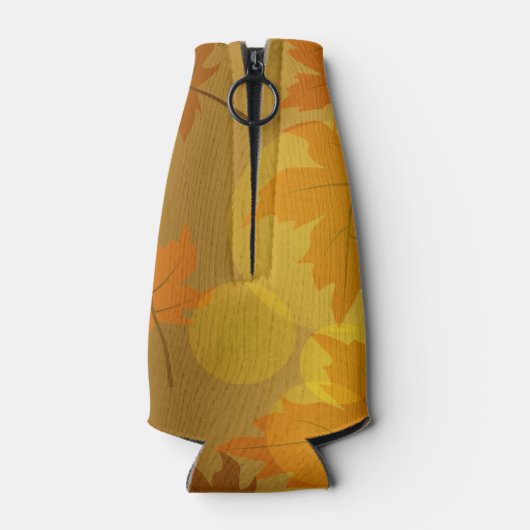 Herfstpatroon met vallende esdoornbladeren en boke flesjeskoeler (Achterkant)