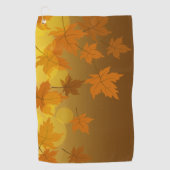 Herfstpatroon met vallende esdoornbladeren en boke golfhanddoek (Voorkant)