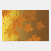 Herfstpatroon met vallende esdoornbladeren en boke inpakpapier vel (Voorkant 3)