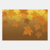 Herfstpatroon met vallende esdoornbladeren en boke inpakpapier vel (Voorkant 2)