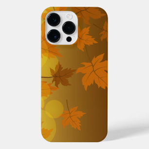 Herfstpatroon met vallende esdoornbladeren en boke iPhone 14 pro max hoesje