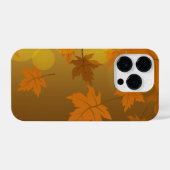 Herfstpatroon met vallende esdoornbladeren en boke iPhone hoesje (Achterkant horizontaal)