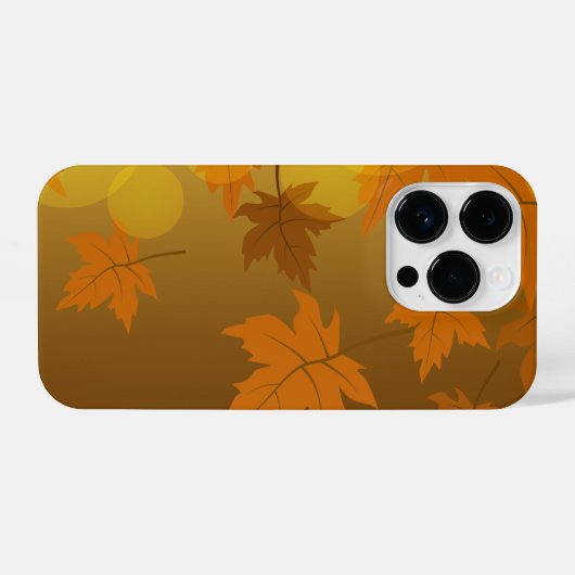 Herfstpatroon met vallende esdoornbladeren en boke iPhone hoesje (Achterkant horizontaal)