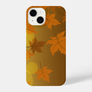 Herfstpatroon met vallende esdoornbladeren en boke iPhone 14 hoesje