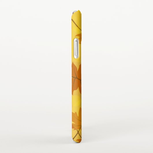 Herfstpatroon met vallende esdoornbladeren en boke iPhone hoesje (Rechterkant)