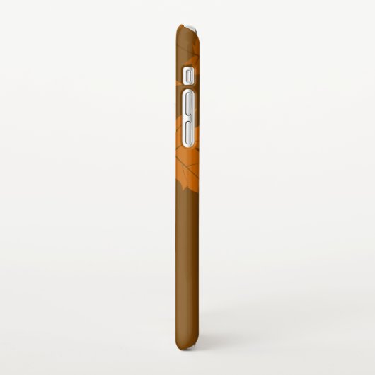 Herfstpatroon met vallende esdoornbladeren en boke iPhone hoesje (Linkerkant)