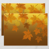 Herfstpatroon met vallende esdoornbladeren en boke kaart (Voorkant / Achterkant)