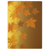 Herfstpatroon met vallende esdoornbladeren en boke klembord (Achterkant)