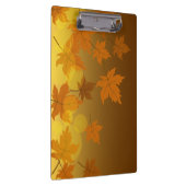 Herfstpatroon met vallende esdoornbladeren en boke klembord (Rechts)