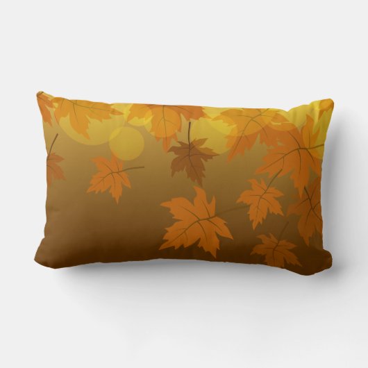 Herfstpatroon met vallende esdoornbladeren en boke kussen (Achterkant)