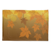 Herfstpatroon met vallende esdoornbladeren en boke kussensloop (Achterkant)