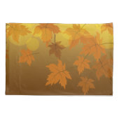 Herfstpatroon met vallende esdoornbladeren en boke kussensloop (Achterkant-Links)