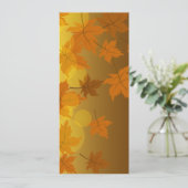 Herfstpatroon met vallende esdoornbladeren en boke menu (Staand voorkant)