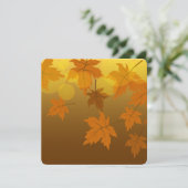 Herfstpatroon met vallende esdoornbladeren en boke menu (Staand voorkant)